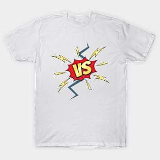 Versus Sign Duel Battle Comic Frame. T-Shirt